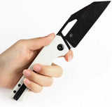 Kansept Knives Egress Linerlock - White G10 Handle And Black Stonewash Wharncliffe Blade by Kansept Knives