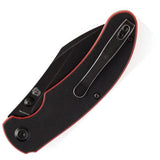 Kansept Knives Nesstreet Linerlock - 154CM Blade, Black Red G10 Handle Thumb Stud by Kansept Knives