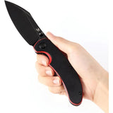 Kansept Knives Nesstreet Linerlock - 154CM Blade, Black Red G10 Handle Thumb Stud by Kansept Knives