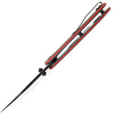 Kansept Knives Nesstreet Linerlock - 154CM Blade, Black Red G10 Handle Thumb Stud by Kansept Knives