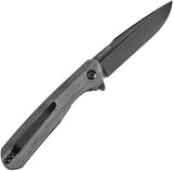 Kansept Knives Qilin Linerlock - Black Canvas Micarta Handle With 3.5 Inch 154CM Black Stonewash Drop Point Blade by Kansept Knives