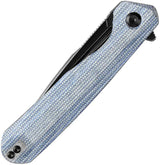 Kansept Knives Qilin Linerlock Blue Micarta - Compact 4.5 Inch Closed, 3.5 Inch BlackWash 154CM Tanto Blade by Kansept Knives