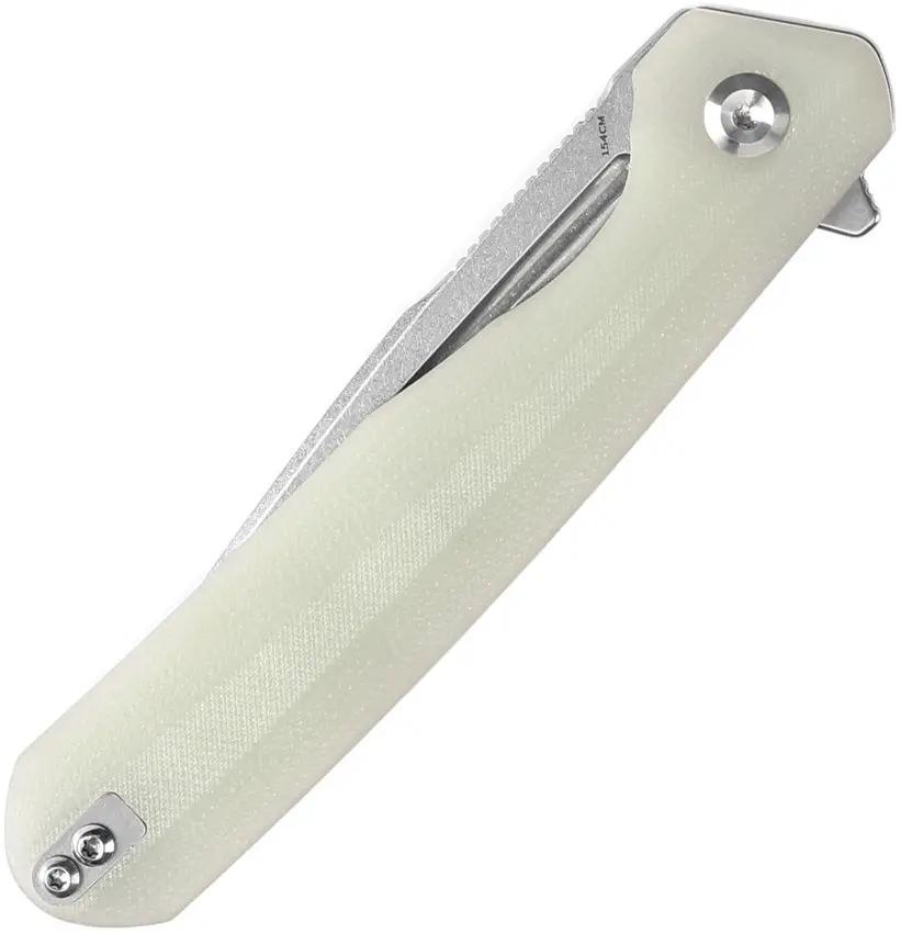Kansept Knives Qilin Linerlock Jade G10 - 154CM Drop Point Blade With Extended Tang And Pocket Clip by Kansept Knives