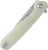 Kansept Knives Qilin Linerlock Jade G10 T1047T5 - Stonewash 154CM Tanto Blade With Extended Tang by Kansept Knives