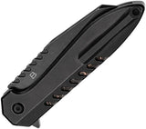 Kansept Knives Kosame Button Lock BSW - BlackWash 154CM Wharncliffe Blade With Titanium Handle Copper Foil Inlay by Kansept Knives
