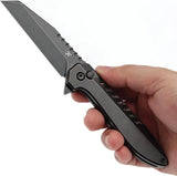 Kansept Knives Kosame Button Lock BSW - BlackWash 154CM Wharncliffe Blade With Titanium Handle Copper Foil Inlay by Kansept Knives