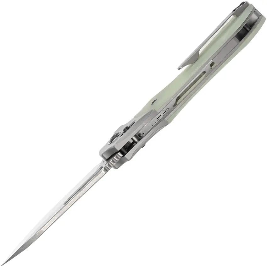 Kansept Knives Quasar Crossbar Lock Jade - 154CM Drop Point Blade With Jade G10 Handle by Kansept Knives