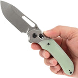 Kansept Knives Quasar Crossbar Lock Jade - 154CM Drop Point Blade With Jade G10 Handle by Kansept Knives