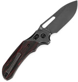 Kansept Knives Quasar Crossbar Lock GMas T1099V4 - 154CM BlackWash Drop Point Knife With G10 Handle by Kansept Knives