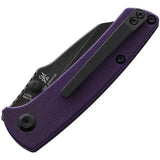 Kansept Knives Little Main Street Purple G10 - Compact 2.25in Black Stonewashed 154CM Blade with Pocket Clip Slip Joint by Kansept Knives
