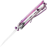 Kansept Knives Little Main Street Crossbar T2015V2 - 2.25 Inch 154CM Blade Purple Acrylic Handle by Kansept Knives