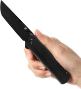 Kansept Knives Foosa Slip Joint Bright Yellow Acrylic Handle 3 Inch 154CM Stainless Tanto Blade by Kansept Knives