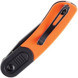 Kansept Knives Reverie Linerlock - Black And Orange G10 Handle, 3-Inch 154CM Blade, 4-Inch Closed, Pocket Clip by Kansept Knives