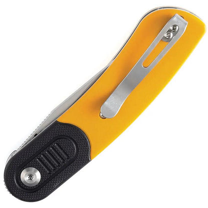 Kansept Knives Reverie Linerlock - Three Inch Stonewash 154CM Blade, Yellow G10 Handle, 4 Inch Closed by Kansept Knives