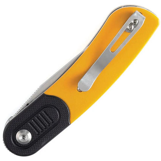 Kansept Knives Reverie Linerlock - Three Inch Stonewash 154CM Blade, Yellow G10 Handle, 4 Inch Closed by Kansept Knives