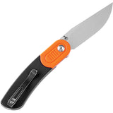 Kansept Knives Reverie Linerlock - Stonewash 154CM Blade, Black Orange G10 Handle, Pocket Clip by Kansept Knives