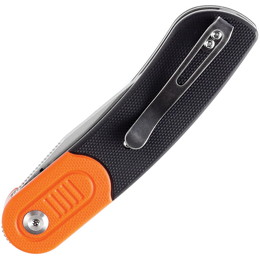 Kansept Knives Reverie Linerlock - Stonewash 154CM Blade, Black Orange G10 Handle, Pocket Clip by Kansept Knives