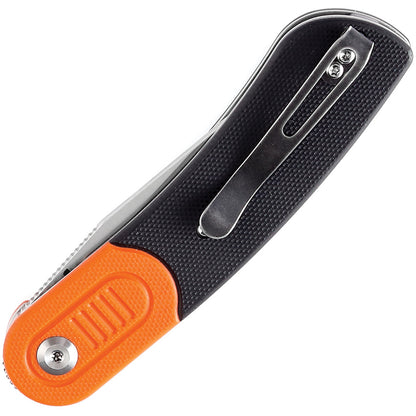 Kansept Knives Reverie Linerlock - Stonewash 154CM Blade, Black Orange G10 Handle, Pocket Clip by Kansept Knives