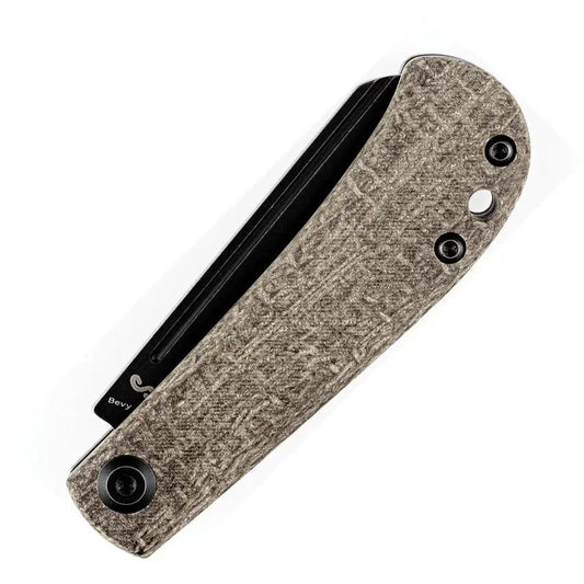 Kansept Knives Bevy Slip Joint - Brown Micarta Handle, 3 Inch 154CM TiNi Blade, Sheepsfoot by Kansept Knives