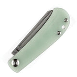 Kansept Bevy Slip Joint Jade G10 Knife - Durable 154CM Sheepsfoot Blade, Lanyard Hole, Black Pouch Included by Kansept Knives