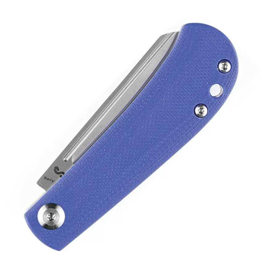 Kansept Knives Bevy Slip Joint Knife - Blue G10 Handle, Satin 154CM Sheepsfoot Blade, EDC by Kansept Knives