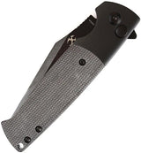 Kansept Knives Shikari SBL Button Lock 3.38in 154CM Blade Black Aluminum Handle With Micarta Inlay by Kansept Knives