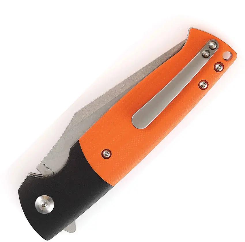 Kansept Knives Shikari SBL Button Lock Orange G10 Inlay 154CM Stainless Blade Everyday Carry by Kansept Knives