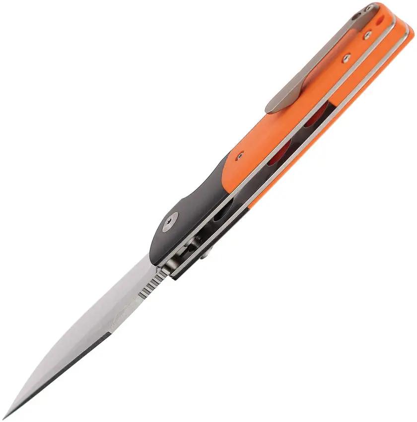 Kansept Knives Shikari SBL Button Lock Orange G10 Inlay 154CM Stainless Blade Everyday Carry by Kansept Knives