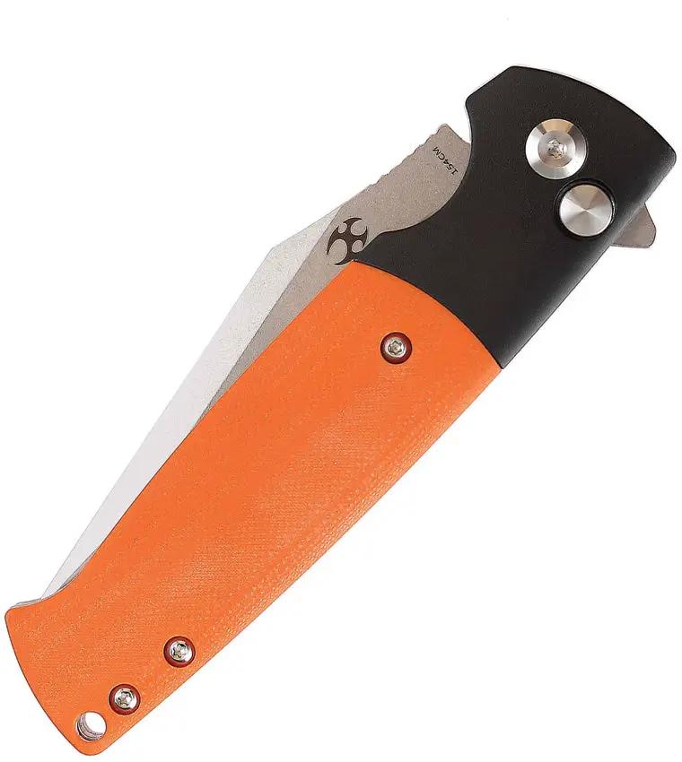 Kansept Knives Shikari SBL Button Lock Orange G10 Inlay 154CM Stainless Blade Everyday Carry by Kansept Knives
