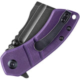 Kansept Knives Korvid M Linerlock Purple - 2.5 Inch 154CM TiNi Blade, Black G10 Handle, Extended Tang by Kansept Knives