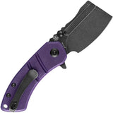 Kansept Knives Korvid M Linerlock Purple - 2.5 Inch 154CM TiNi Blade, Black G10 Handle, Extended Tang by Kansept Knives