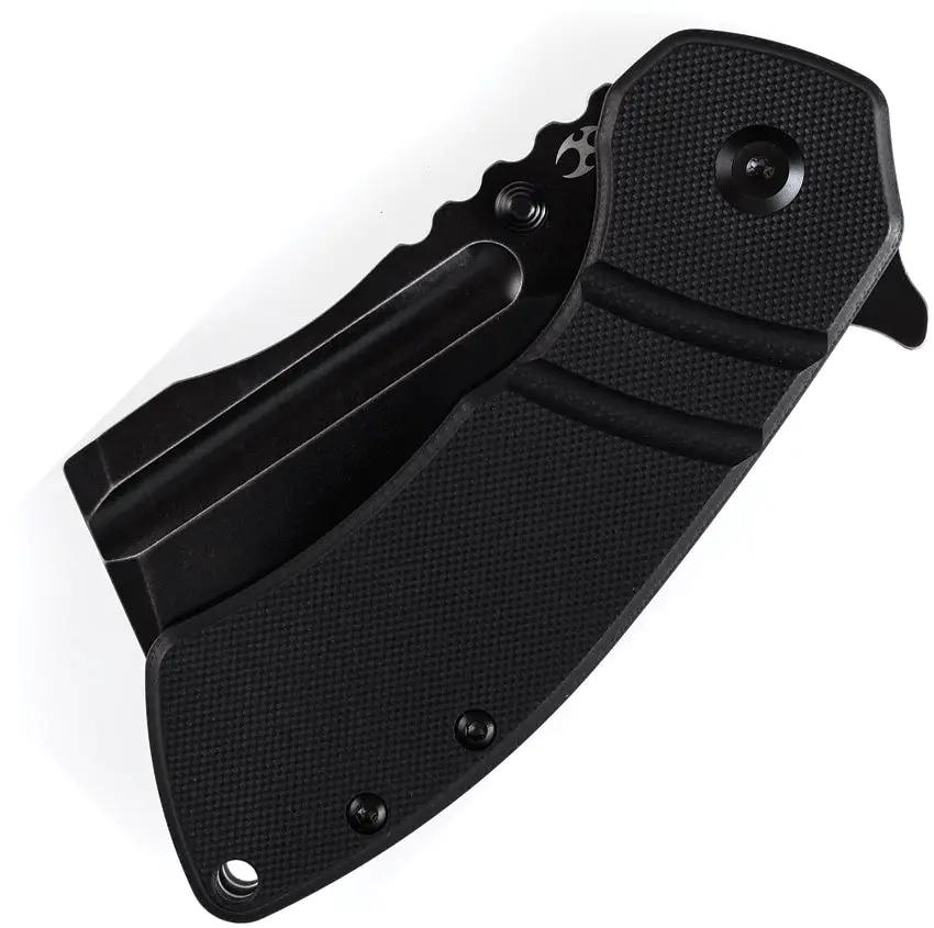 Kansept Knives M Plus Korvid Linerlock Black G10 Knife - 154CM Cleaver Blade, 3.13 Inch Blade, Extended Tang by Kansept Knives