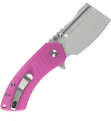 Kansept Knives M Plus Korvid Linerlock Pink G10 - 154CM Cleaver Style Blade Extended Tang by Kansept Knives