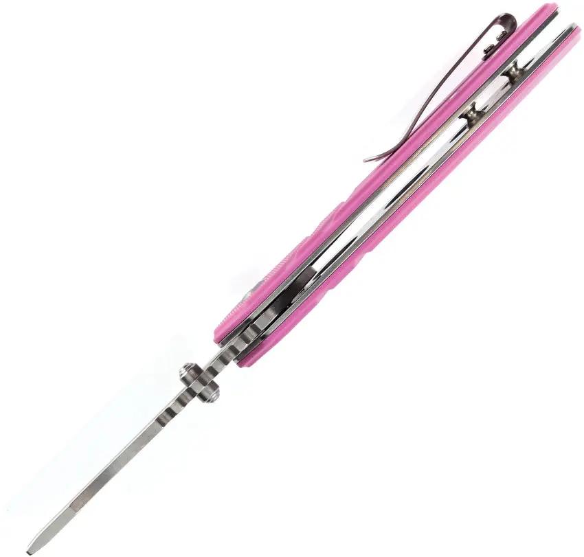 Kansept Knives M Plus Korvid Linerlock Pink G10 - 154CM Cleaver Style Blade Extended Tang by Kansept Knives
