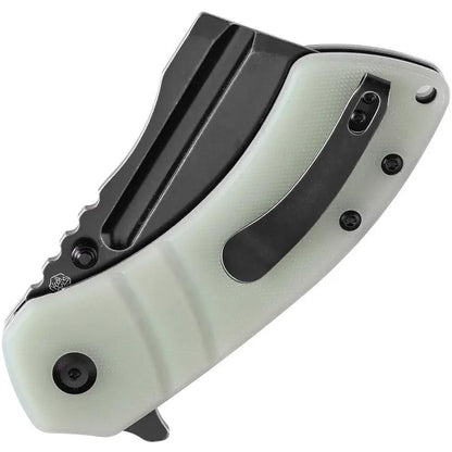 Kansept Knives M Plus Korvid Linerlock Jade - 3.13in 154CM Cleaver Blade, Jade G10 Handle, Extended Tang by Kansept Knives