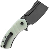 Kansept Knives M Plus Korvid Linerlock Jade - 3.13in 154CM Cleaver Blade, Jade G10 Handle, Extended Tang by Kansept Knives
