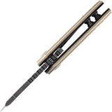 Kansept Knives Mini Korvid Linerlock Tan G10 - TiNi Coated 154CM Blade, 2.25in Closed, Extended Tang by Kansept Knives