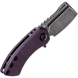 Kansept Knives Mini Korvid Linerlock Purple - TiNi Coated 154CM Blade With G10 Handle Extended Tang by Kansept Knives