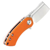 Kansept Knives Mini Korvid - Linerlock Orange G10 Handle Satin 154CM Blade Compact Everyday Carry Knife by Kansept Knives