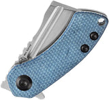Kansept Knives Mini Korvid Linerlock Micarta T3030M1 - Compact EDC Knife with 154CM Blade and Blue Micarta Handle by Kansept Knives
