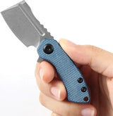 Kansept Knives Mini Korvid Linerlock Micarta T3030M1 - Compact EDC Knife with 154CM Blade and Blue Micarta Handle by Kansept Knives