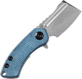 Kansept Knives Mini Korvid Linerlock Micarta T3030M1 - Compact EDC Knife with 154CM Blade and Blue Micarta Handle by Kansept Knives
