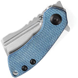 Kansept Knives Mini Korvid Linerlock Micarta T3030M1 - Compact EDC Knife with 154CM Blade and Blue Micarta Handle by Kansept Knives