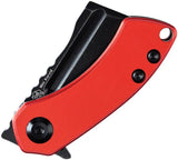 Kansept Knives Mini Korvid Linerlock - Red Anodized Aluminum Handle, 154CM Blade by Kansept Knives