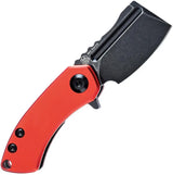 Kansept Knives Mini Korvid Linerlock - Red Anodized Aluminum Handle, 154CM Blade by Kansept Knives