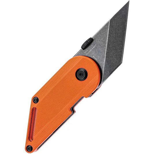 Kansept Knives Pinkerton Dash Linerlock - Orange G10 Handle, 154CM Tanto Blade, Thumb Disk, Lanyard Hole by Kansept Knives