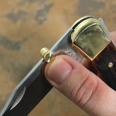 Kwik Thumb Stud - Bright Brass Construction, 0.4 Inch Long, One Eighth Inch Blade Slot, Includes Hex Wrench by Kwik Thumb