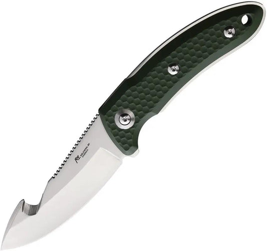 Katz Kagemusha Guthook Green Knife - Satin 9Cr18MoV Blade With Green G10 Handle And Full Tang by Katz