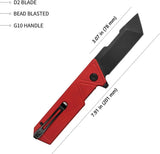 Kubey Avenger Linerlock Red KU104D - D2 Tool Steel Tanto Blade With Red G10 Handle by Kubey