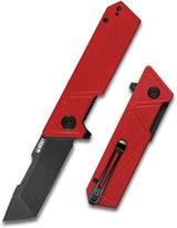 Kubey Avenger Linerlock Red KU104D - D2 Tool Steel Tanto Blade With Red G10 Handle by Kubey